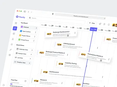 Planify - Timeline View analytics app calendar cansaas clean clear dashboard design interface saas side bar task app timeline timline view ui ux web web app web design website