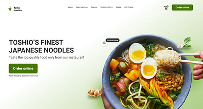 Toshio's Famous Noodles design food food app graphic design hero project ui design ux