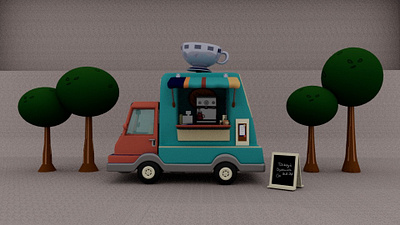 Café Truck 3d animation autodesk maya design illustration maya modeling rendered truck design