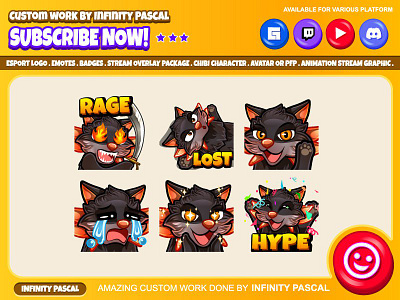 🐈‍⬛😺Custom Chibi Cat Beast Emotes🐈‍⬛😼 animation custom emotes twitch design discord emotes facebook emotes graphic design illustration logo loyalty badges twitch emotes twitchemotes youtube emotes