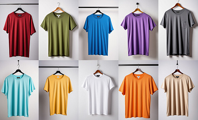 Diverse T-Shirt Collection - AI Generated Fashion ai generated product catalogue product photography realistic sold colors studio shot t shirt unisex fashion