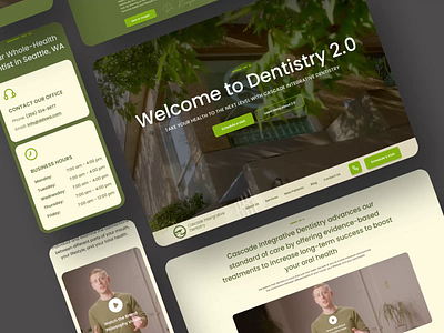 Dentistry 2.0 branding creative dental dentist dentistry design desktop dribbble green interface landing minimal minimalistic mobile service ui ux video web website