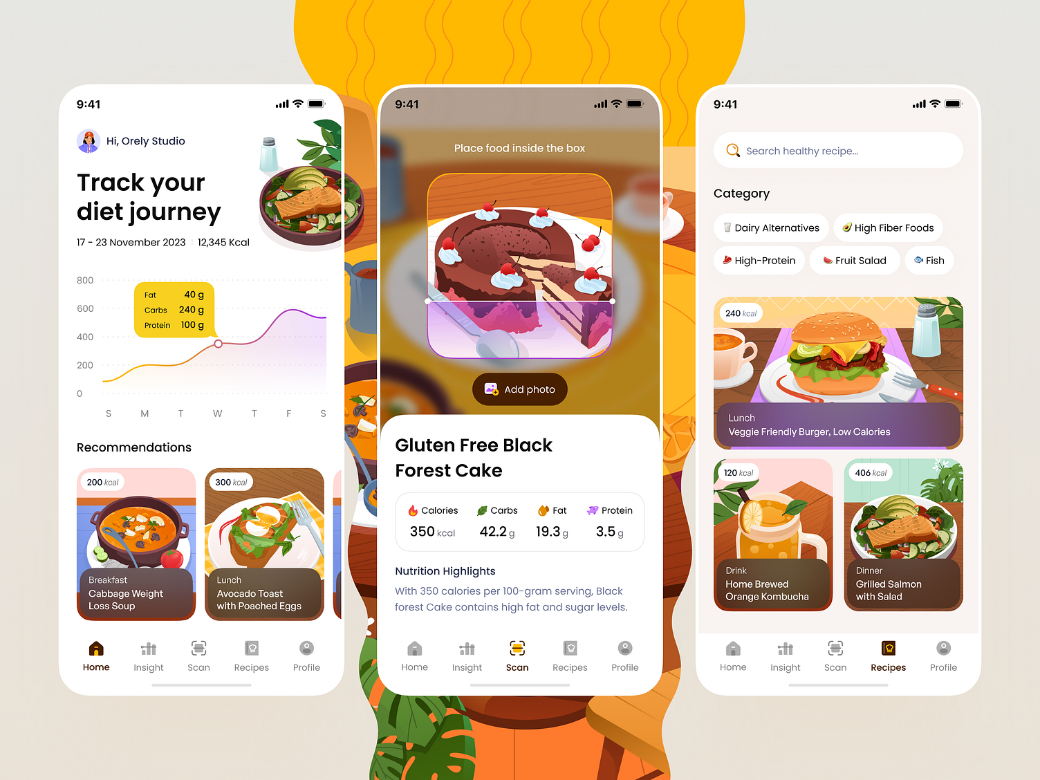 Diet Tracker Mobile App 🍔 by Orely on Dribbble