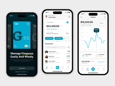 Finance Mobile App banking branding business company design figma finaces illustration landing page manage saving transfer ui design ux design