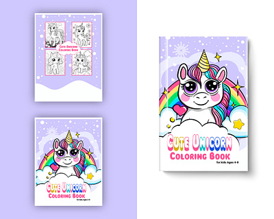 cute unicorn coloring book for kids graphic design hardcover
