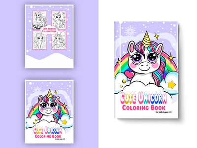 cute unicorn coloring book for kids graphic design hardcover