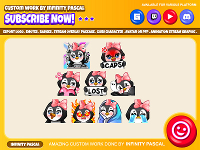 🐧Custom Chibi Cute Penguin Emotes🐧 animalemotes animation custom emotes twitch custombadges customeemotes design discord discord emotes facebook emotes graphic design illustration logo loyalty badges photoshop streamer streamoverlay twitch emotes twitchemotes youtube emotes youtuber