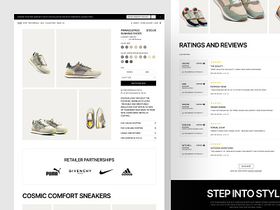 Shoe e-Commerce Detail Page detail page ecommerce ecommerce website inner page landing page minimal modern product page shoe shoe ecommerce shoe store shop single page store ui design uiux visual design web design website