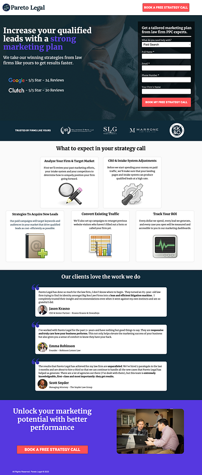 Pareto Legal - Landing Page