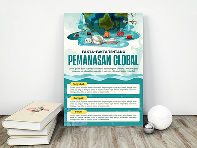 Poster Global Warming branding canva canvatemplate design design graphic v earth earth day global warming graphic graphic design illustration
