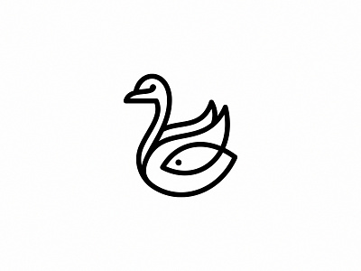 Duck & Fish branding creative logo duck fish logo logoground modern logo monoline logo professional logo