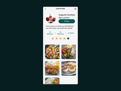 Daily UI Challenge #006: User Profile cooking dailyui mobile profile ui user