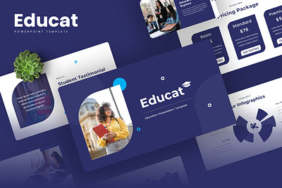 Educat PowerPoint Template blue business educat education gsl key modern powerpoint ppt pptx presentation template ui university website white