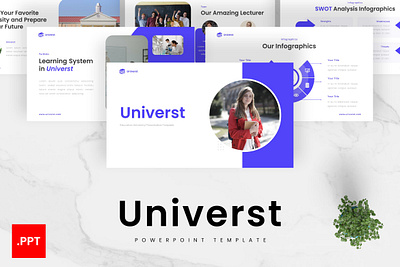 Universt PowerPoint Template business education gsl key modern powerpoint ppt pptx presentation template purple ui universt universty website white