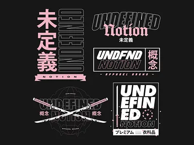 Undefined Notion • Japanese Apparel Branding apparel apparel collection bold branding bundle car club merch collection dark flash sheet japanese katana logo logodesign merch designer neon punk streetwear