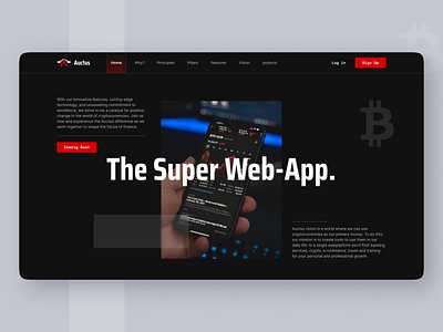 Auctus - Cryptocurrency | Finance | landing page bitcoin branding crypto crypto currency cryptocurrency design financerevolution financialempowerment fintech home page illustration landing page logo logo design ui ux web design web ui webplatform website