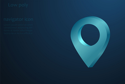 Realistic map label with a gradient on a dark blue background. L famous place