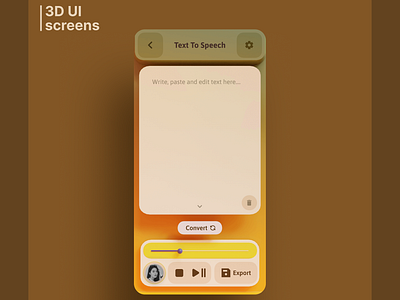 3D UI explorations 3d 3d user interface 3dui aivoice animation audio blender branding deepfake design future graphic design illustration mobile app onboarding texttospeech ui voice