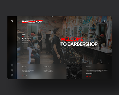 Barbershop app branding cocept design illustration logo mobile ui ux website