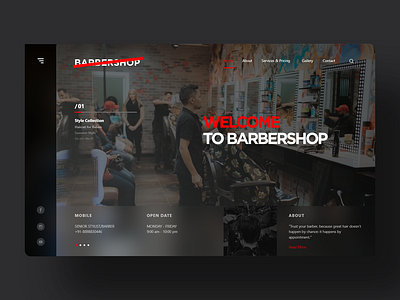 Barbershop app branding cocept design illustration logo mobile ui ux website