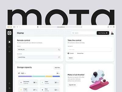 Mota - UX/UI web application design for remote work app application dashboard digital product platform product design saas startup ui user experience ux web app web application