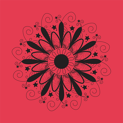 Mandala attempt beautiful design dribbble floral flower graphic design illustration illustrator mandala red symmatric vector art