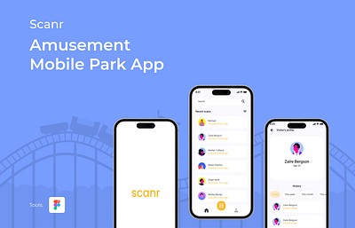 Amusement Mobile Park App UI Design amusement park scanner park app scanner app