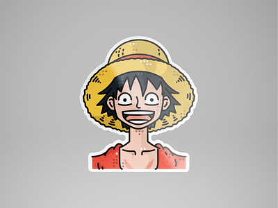 Luffy anime branding cartoon character design face fanart graphic design icon icon set illustration japan luffy manga mascot mocup one peace pirates sticker vector