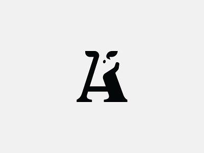 aussie animal aussie australia black branding creative design graphic design icon kangaroo letter a logo minimal monogram negative space simple