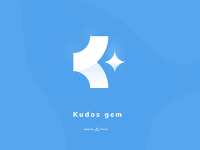Kudos Gem Slack app blue bran graphic design kudos logo logodesign minimal no code nocodemagic slack slackapp