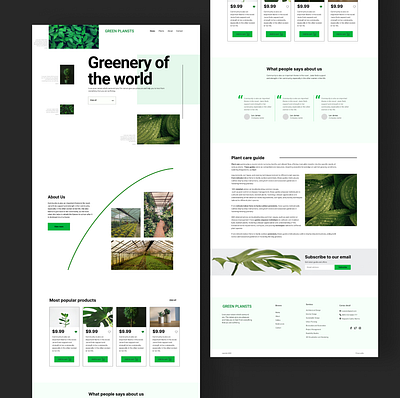 Plants Nursery website landing page landing page minimalist typography ui user experience user interface ux website