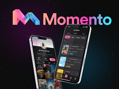 Momento - social media & NFT selling mobile app design feed mobile mobile app nft social social media ui ux