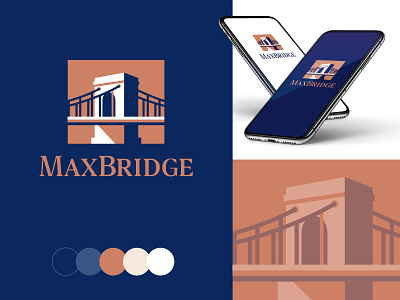 Executive Services Identity arch architecture archway branding bridge budapest cables chain bridge city executive geometric identity logo lánchíd mockup pillar shadow urban
