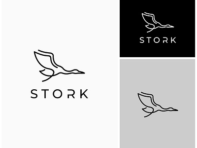 Stork Crane Heron Bird Line Art Minimalist Logo art bird branding crane design drawing flat fly graphic design heron illustration line line art linear logo logo design logos minimalist simple stork