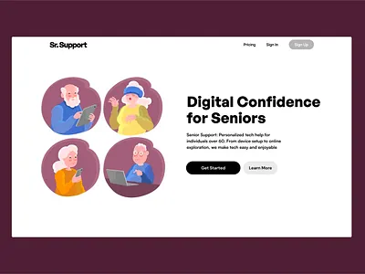 Senior Support 3d animation branding graphic design logo ui ui design