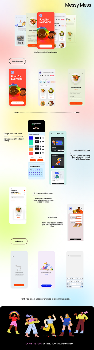 Online Meal Delivery App UI - Messy Mess food graphic design ui