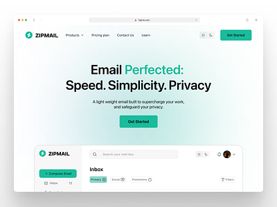ZipMail -- a lightweight email that boosts your productivity app design mail ui webapp