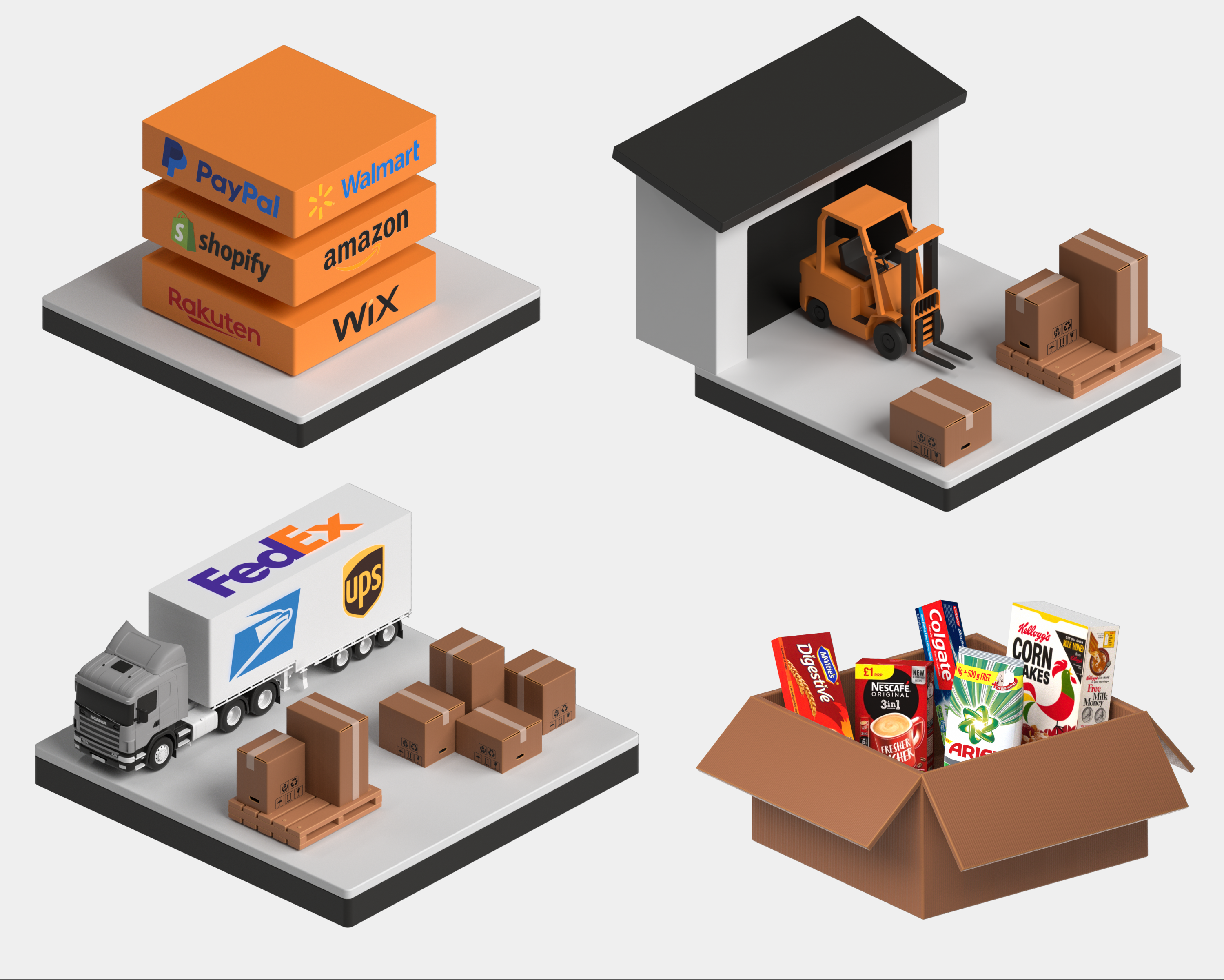 3D Icons for Fulfyd.com 3d icon illustration