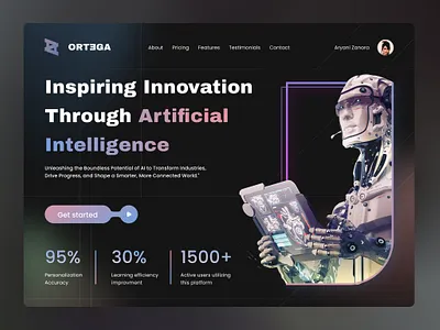 ORTEGA - Artificial Intelligence app dashboard design ui ux web design