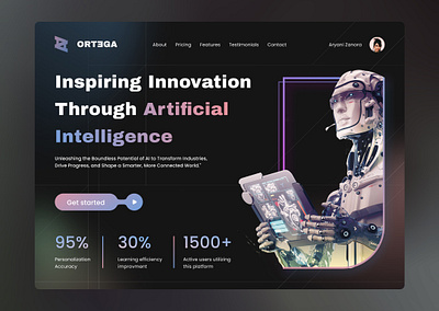 ORTEGA - Artificial Intelligence app dashboard design ui ux web design