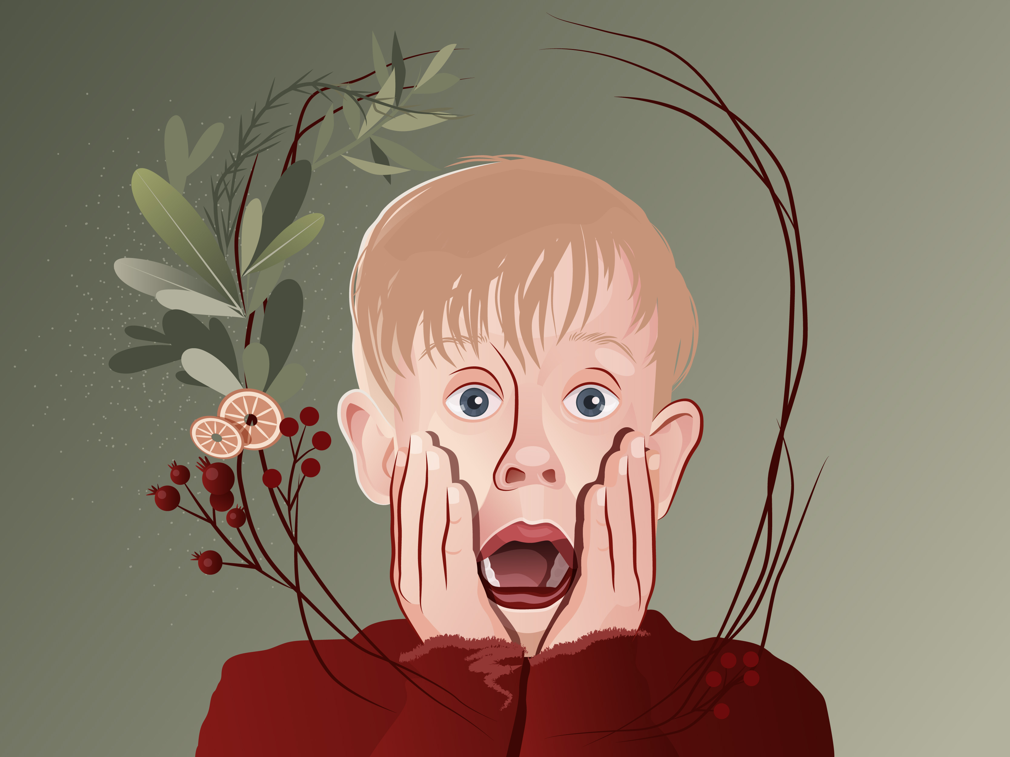 December, or how I look at the whole year as a whole! 2024 adobe illustrator alone at home art character illustration inspiration movie new year postcard vector