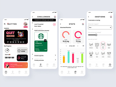 Smoking Quitting APP Design Concept smoking app design smoking quitting smoking quitting app smoking quitting app design