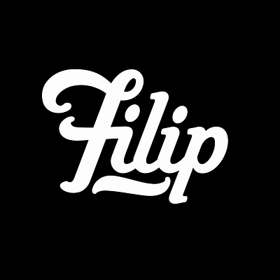 Filip Logotype branding custom design elegant filip komorowski lettering logo logotipo logotype retro script stylish typo typography vector wordmark