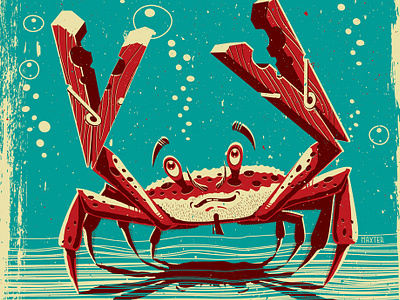 Crab cartooning character crab digital art digital graphic digital illustration illustration maxter maxter illustration ocean pinch sea vector vector drawing vector graphic vector illustration water