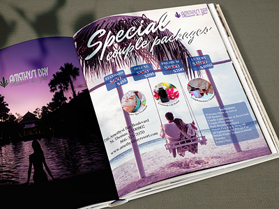 Magazine ad and web banner - Amethyst Bay Resort and Spa advertisement banner design designer graphic design illustration illustrator layout layout design logo magazine magazine ad web banner website