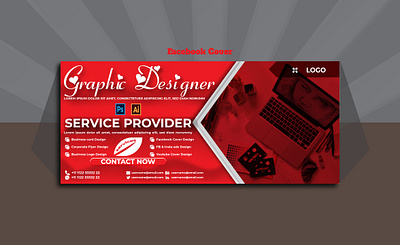 FACEBOOK COVER DESIGN branding cover design facebookcover graphic design red typography vector