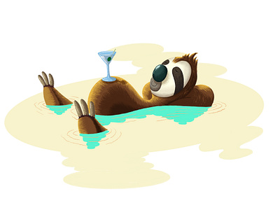 Holi the sloth branding character art design graphic design illustration illustration art