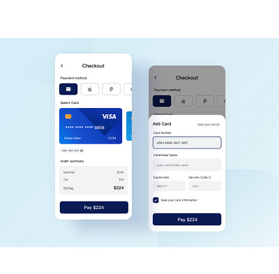 Credit card checkout app dailyui design mobile ui ux