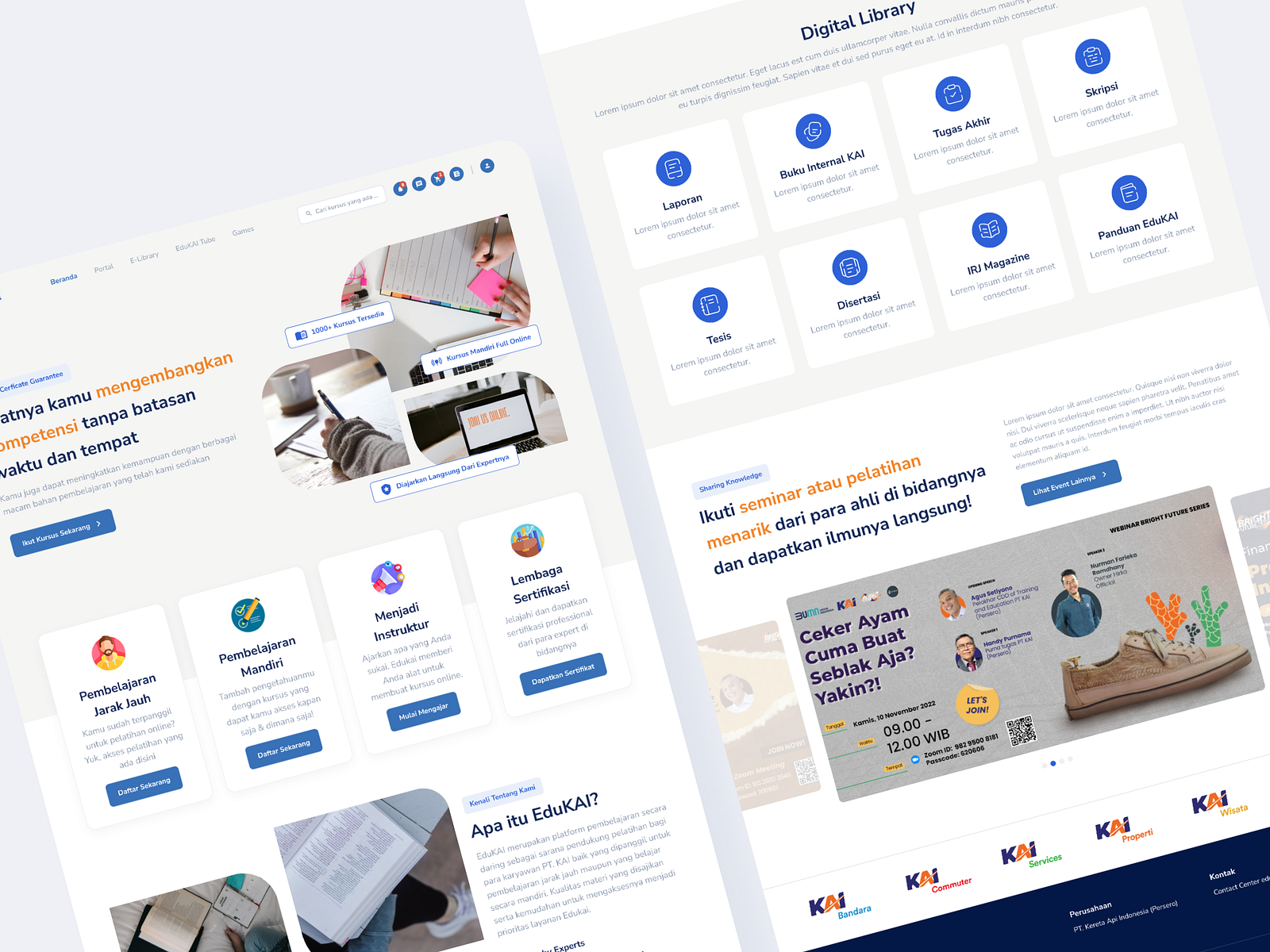 Digital Library Website - EduKAI by David Nathaniel on Dribbble