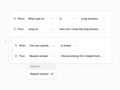 Conditional Block Component automate block clean component conditions design design system logic lyearn minimalist questions simple survey ui